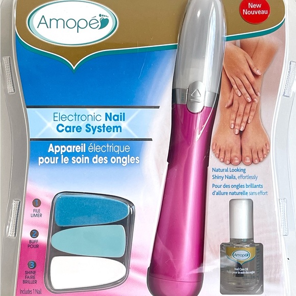 Amope Electric Nail Care System w/ 3 File Options and Nail Oil ~ New - Picture 2 of 5